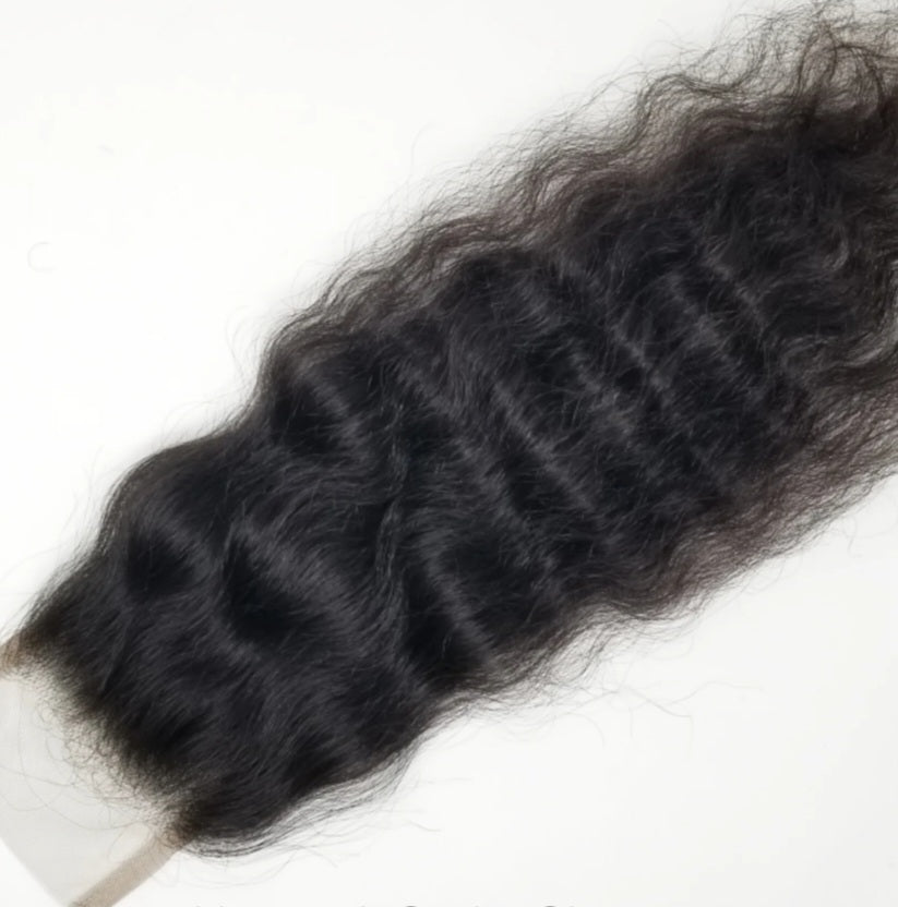 Raw Indian 4x4 Natural Wave Closure
