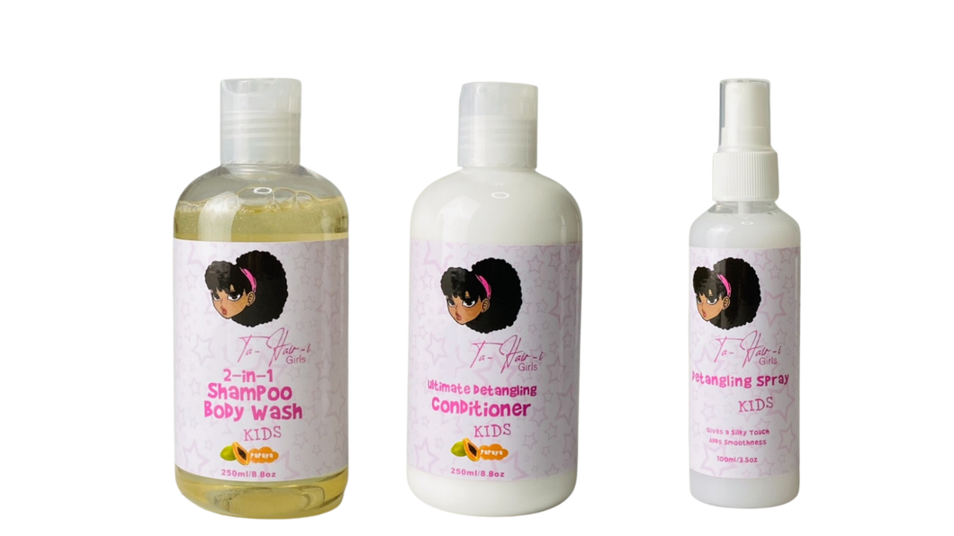 Shampoo, Conditioner, Detangler 3 Pack COmbo